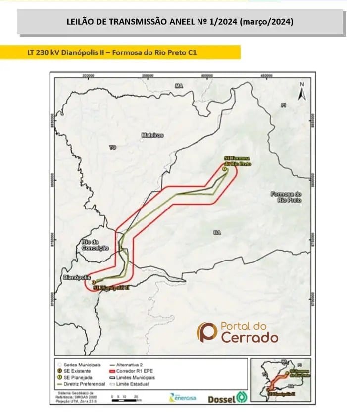 Linha de Transmissão, Energia Elétrica, Ministério das Minas e Energia, Aneel, Agência Nacional de Energia Elétrica, Formosa do Rio Preto, Bahia, Gilbués, Piauí, Tocantins