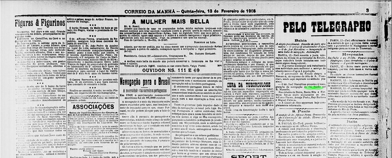 Correio da Manhã, Rio de Janeiro, Formosa do Rio Preto, Bahia, Século XX, Década de 1900