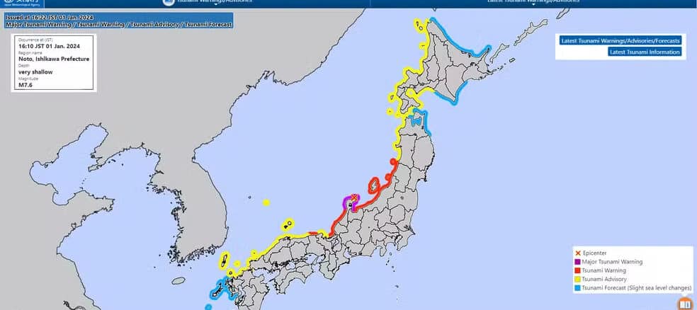 Terremoto no Japão, Alerta de Tsunami, Magnitude Sísmica, Japão, Terremoto
