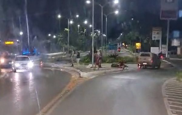 acidente com moto em Barreiras, Acidente, BR-242, Barreiras, Bahia, Rotatória do Posto Sabbá