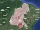 Mapa de satélite mostrando as áreas de alerta de desmatamento no bioma Cerrado na região do Matopiba, com diferentes intensidades de cor vermelha, com Formosa do Rio Preto, Bahia, na décima posição
