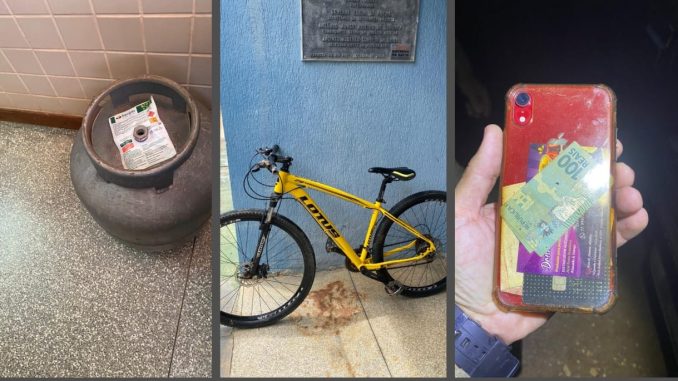 Imagem mostra produtos de furtos recuperados pela Polícia Militar na cidade de Formosa do Rio Preto, na Bahia
