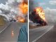 Explosão de caminhão-tanque na BR-010, entre Paragominas e Ulianópolis, no Pará, fere jornalista do SBT