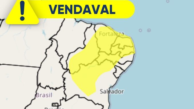 Inmet (Instituto Nacional de Meteorologia) em alerta amarelo de vendaval e baixa umidade em mais de cem municípios da Bahia