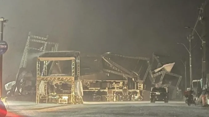Temporal derruba palco do cantor Wesley Safadão em Bom Jesus