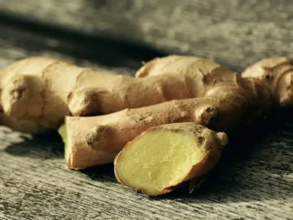 Açafrão em pó e raiz fresca usados como cuidado natural para a saúde