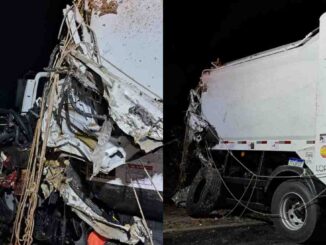 colisão entre caminhões, acidente Rosário Bahia, Acidente na BR-020 entre Rosário e Posse