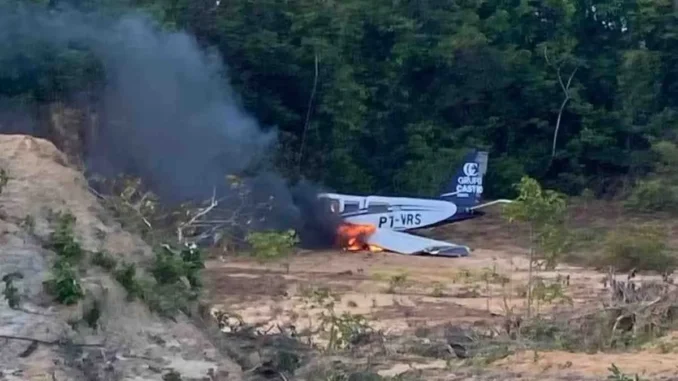 aviao Avião cai e pega fogo no Maranhão; vereador estava a bordo