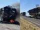 incêndio em carreta com algodão na BA-459, em Luís Eduardo Magalhães, Bahia