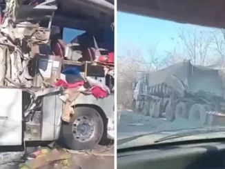 Acidente com ônibus Real Sul na BR-135 em Riachão das Neves, na Bahia