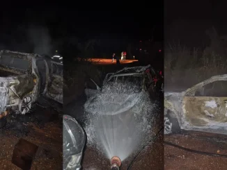 Incêndio destrói carro na BR-135 em Barreiras, Bahia